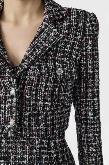 SAU LEE Alicia Tweed Blazer - Black Multi / 00