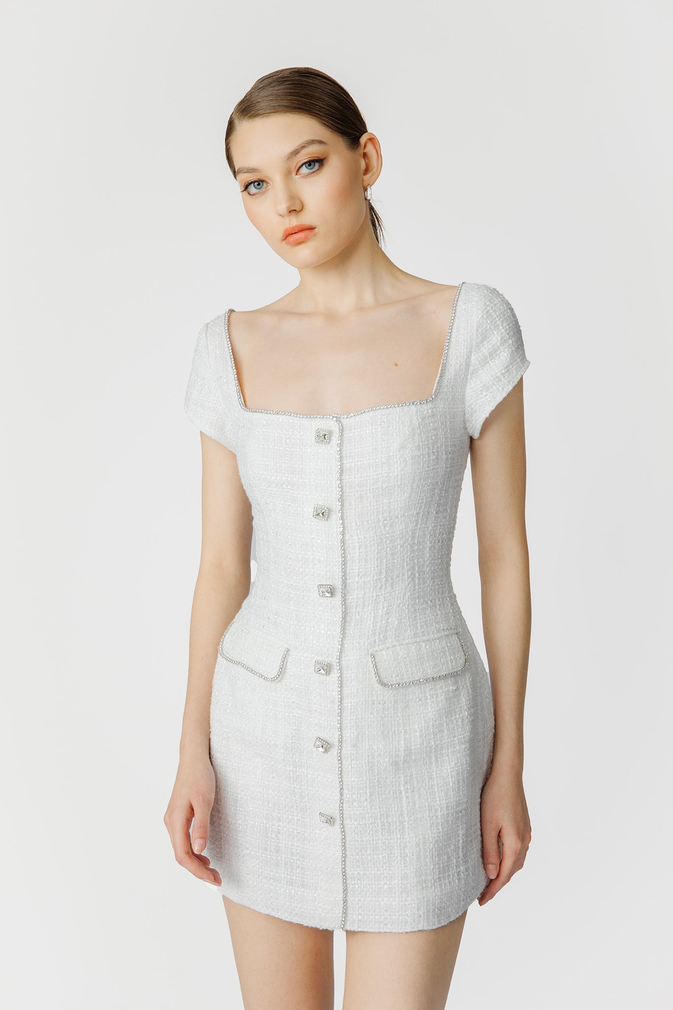 Annabelle Tweed Mini Dress-SAU LEE