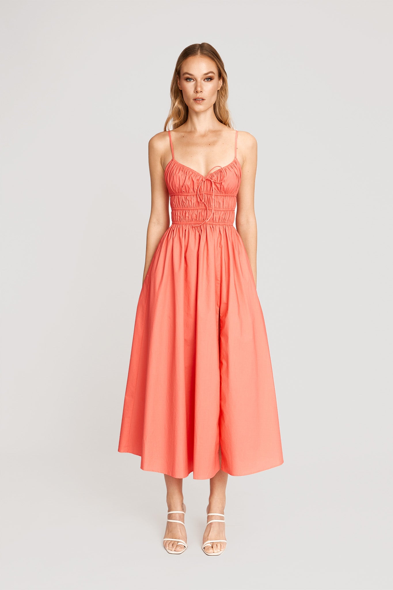 Beatrice Dress - Coral - SAU LEE