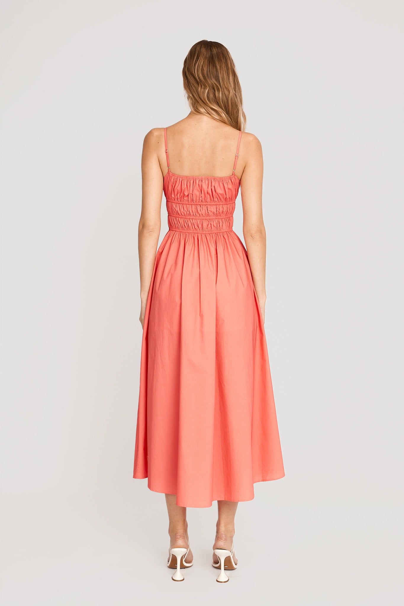 Beatrice Dress - Coral - SAU LEE