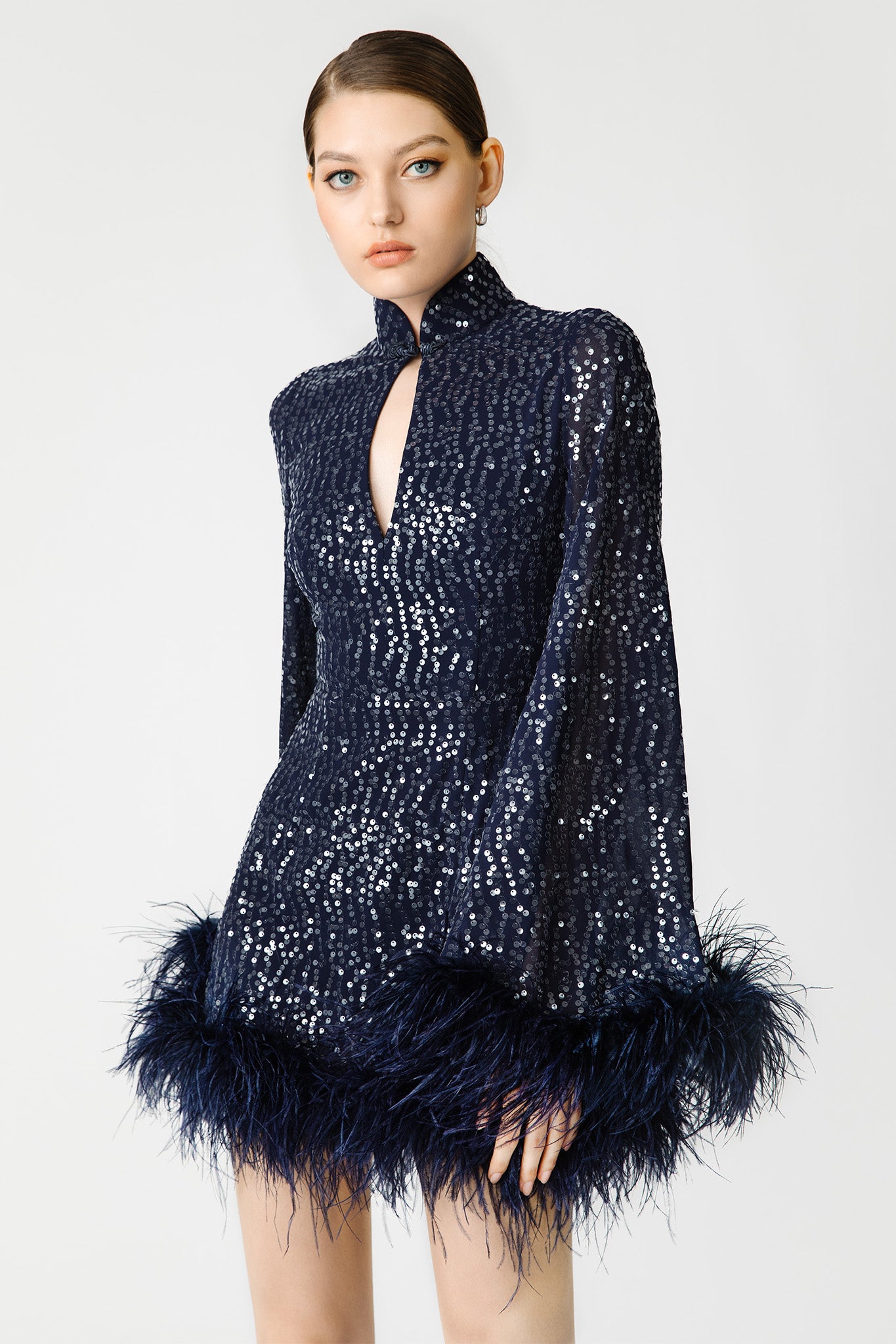 SAU LEE Bianca Mini Dress - Midnight Blue / 00