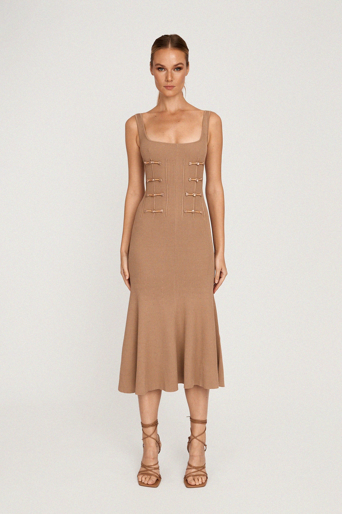 Daniela Knit Dress - Taupe #Sau Lee