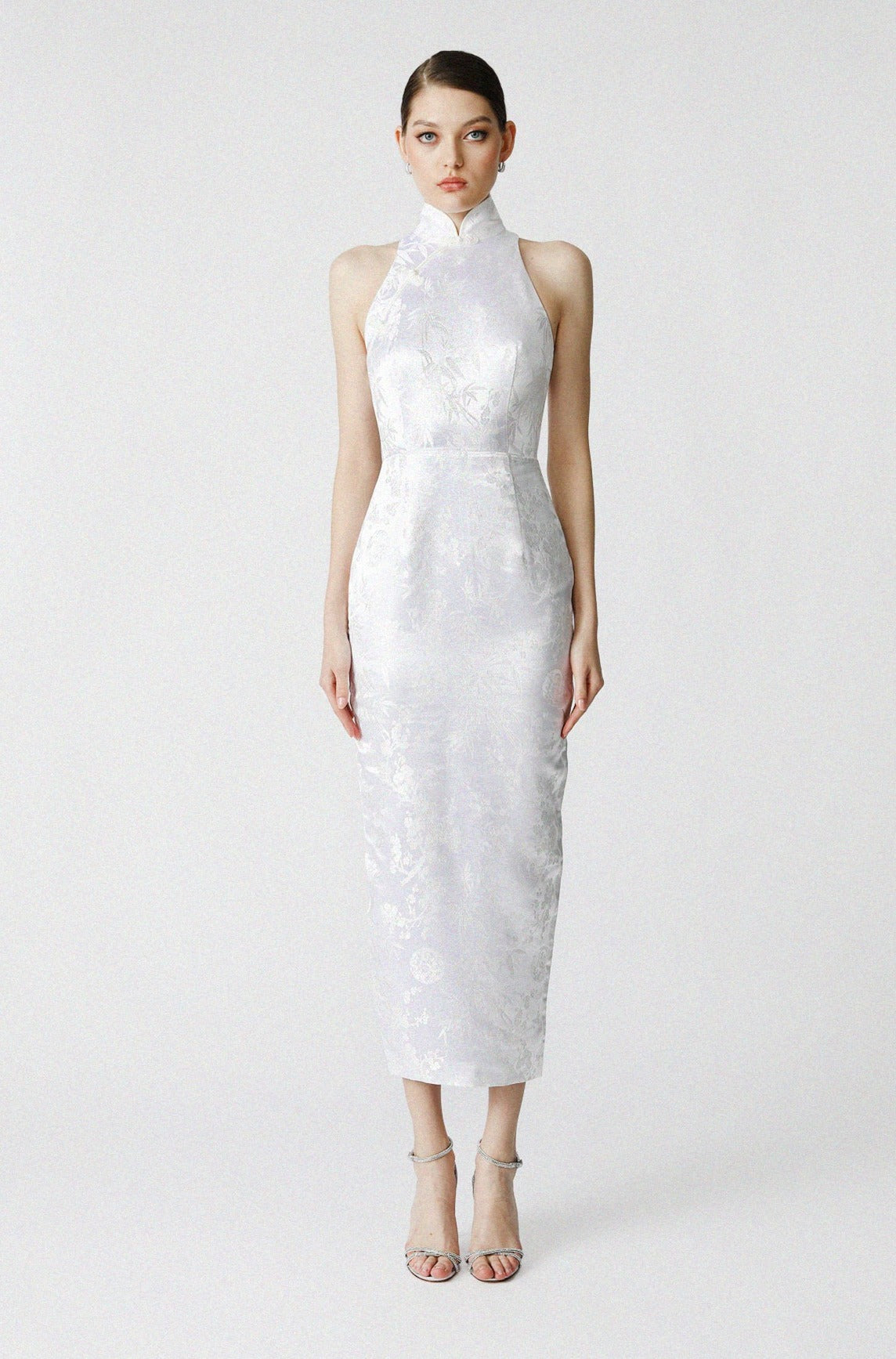 Jill Chinese Jacquard Pencil Dress-Ivory-SAU LEE#color_ivory