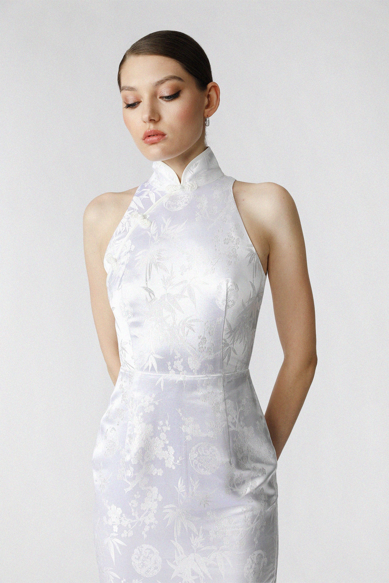 Jill Chinese Jacquard Pencil Dress-Ivory-SAU LEE#color_ivory