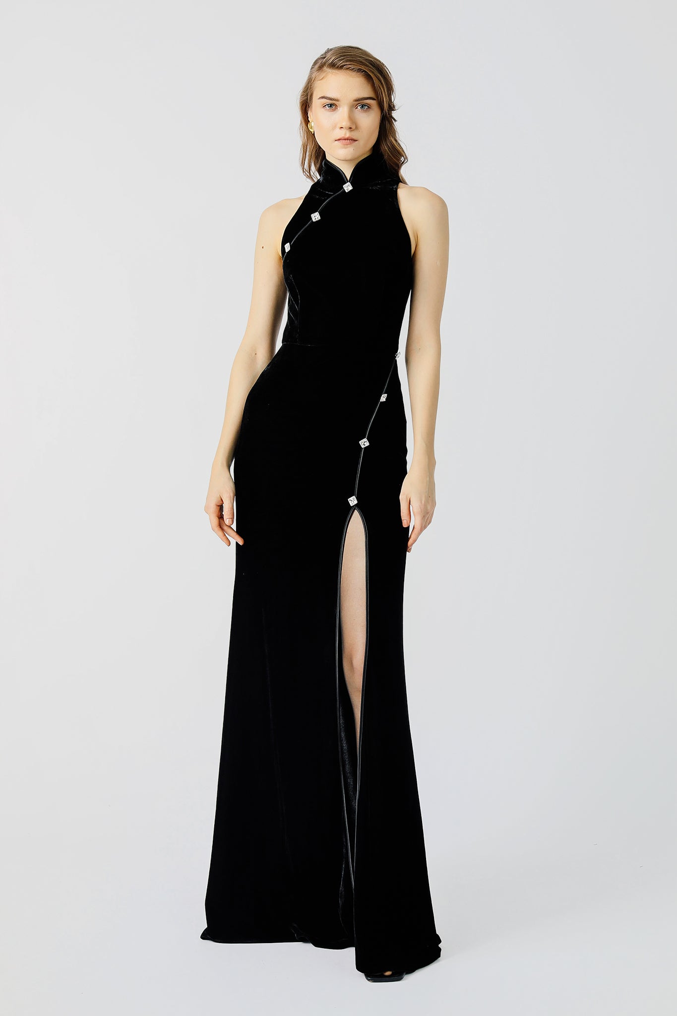Ariana Velvet Gown - Black #Sau Lee