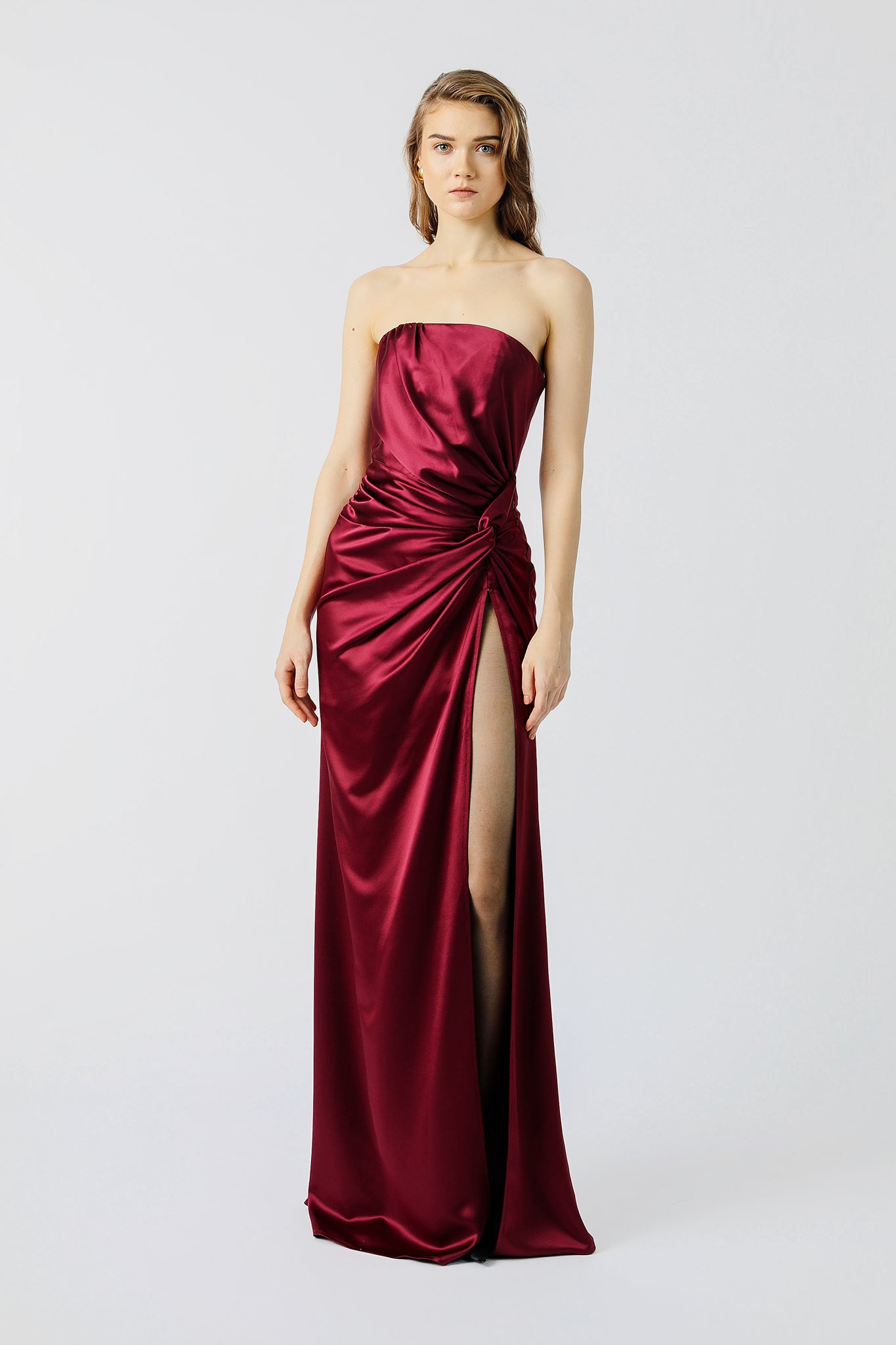 Hera Satin Gown - Boysen Berry #Sau Lee
