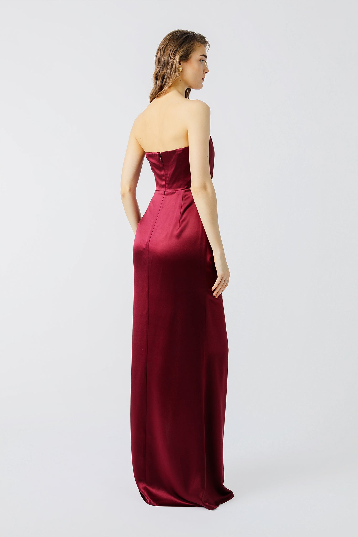 Hera Satin Gown - Boysen Berry #Sau Lee