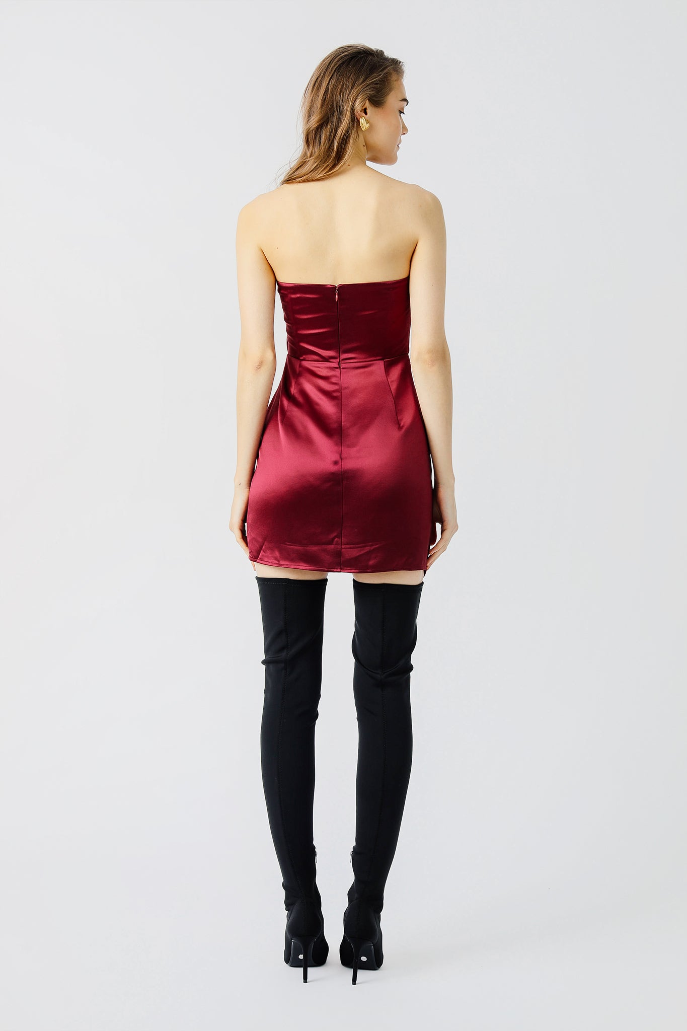 Hester Satin Dress - Boysen Berry #Sau Lee