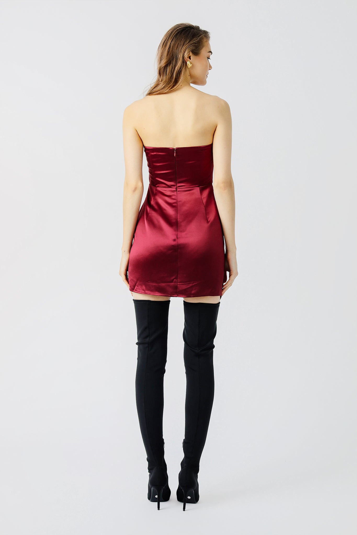 Hester Satin Mini Dress-SAU LEE