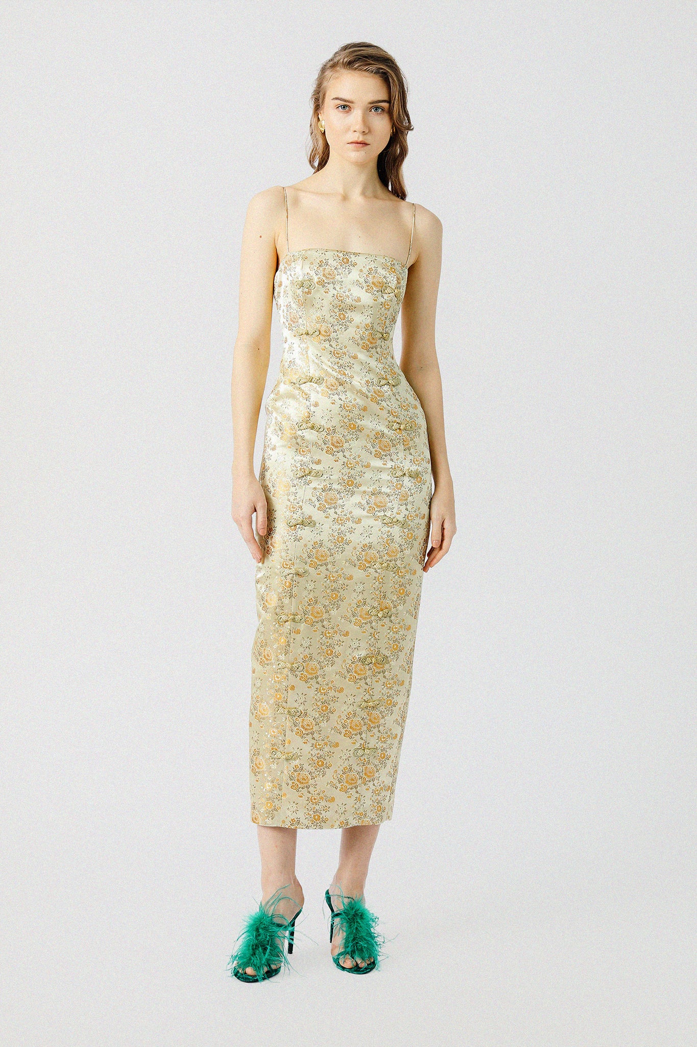 Jacqueline Jacquard Midi Dress-SAU LEE