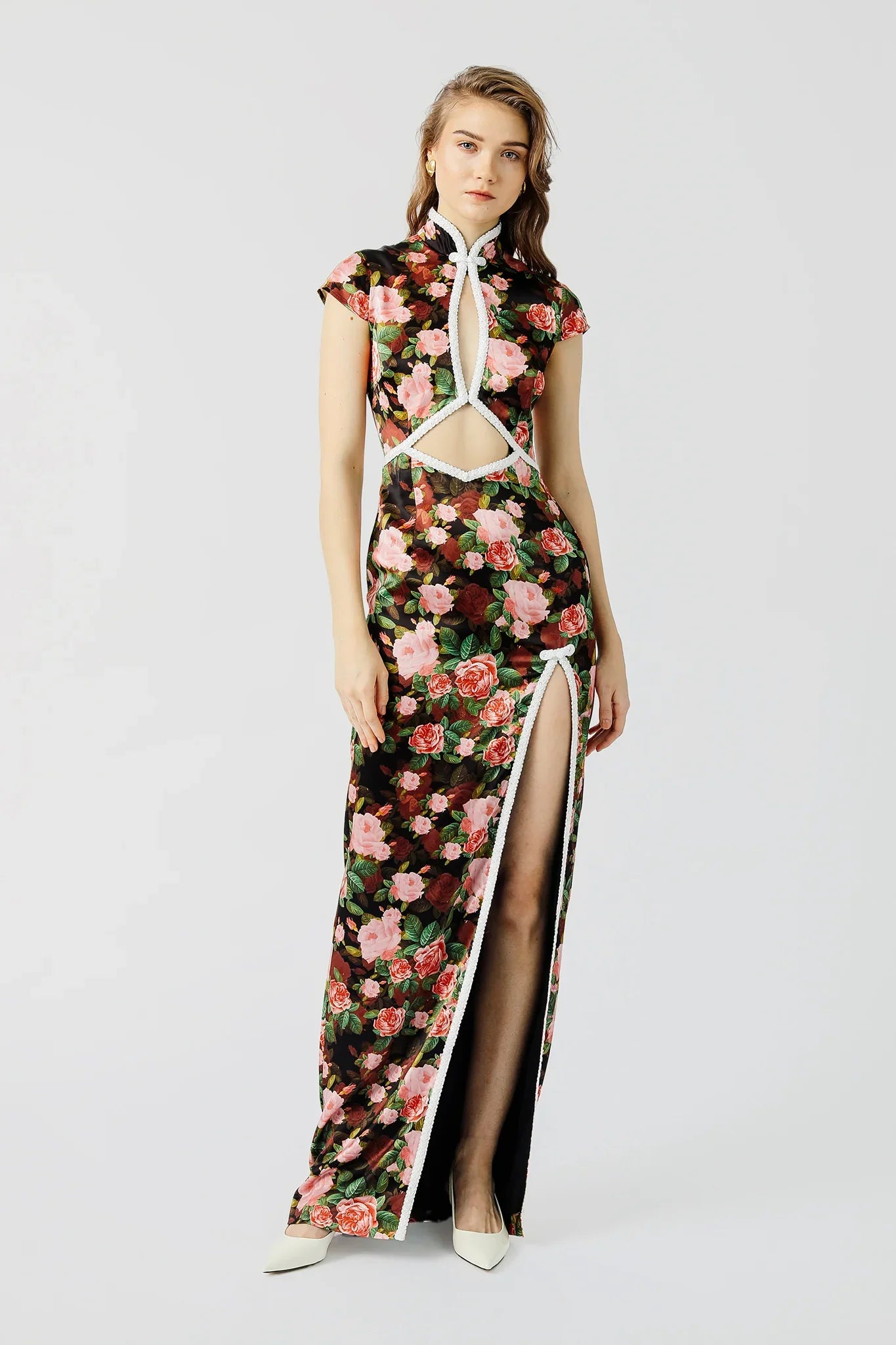 SAU LEE Moira Cut-out Dress, Black/Pink SAU LEE Moira Cut-out Dress, Black/Pink
