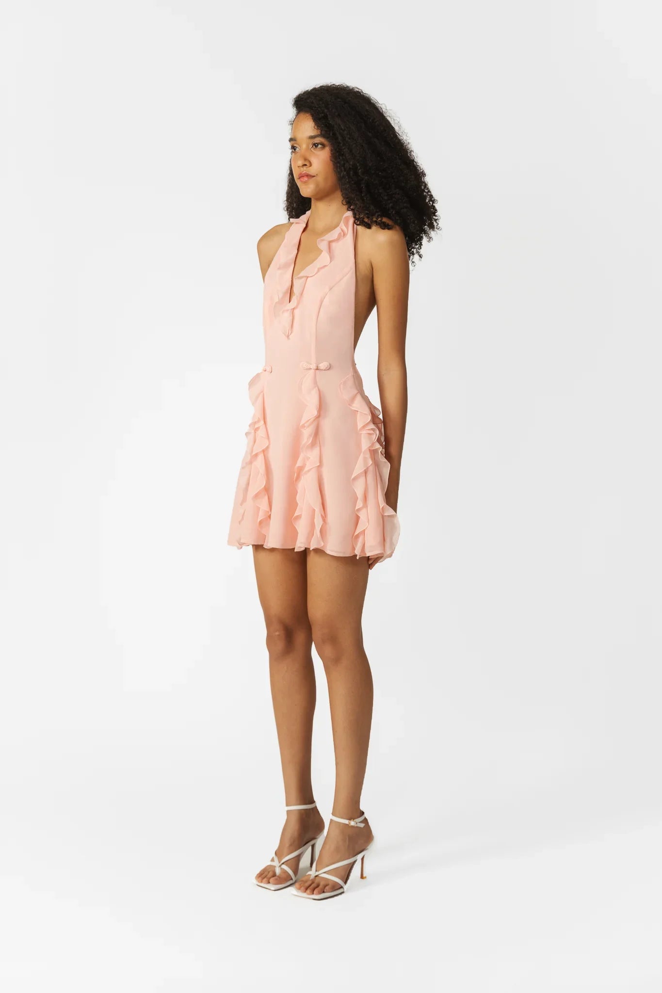 SAU LEE Fefe Ruffled Mini Dress - Baby Pink / 00