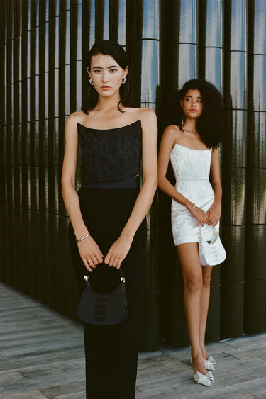 SAU LEE mini sau JACQUARD MINI BAG - Black