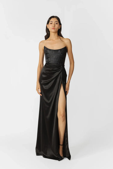SAU LEE Julia Jacquard Gown - Black / 00