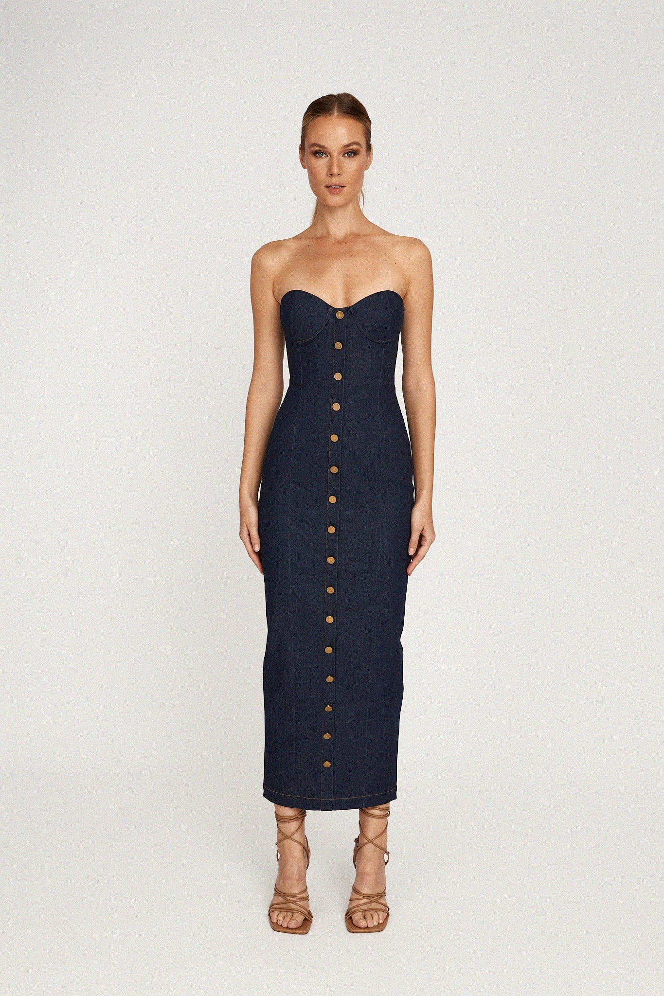 Lexi Denim Midi Dress-SAU LEE