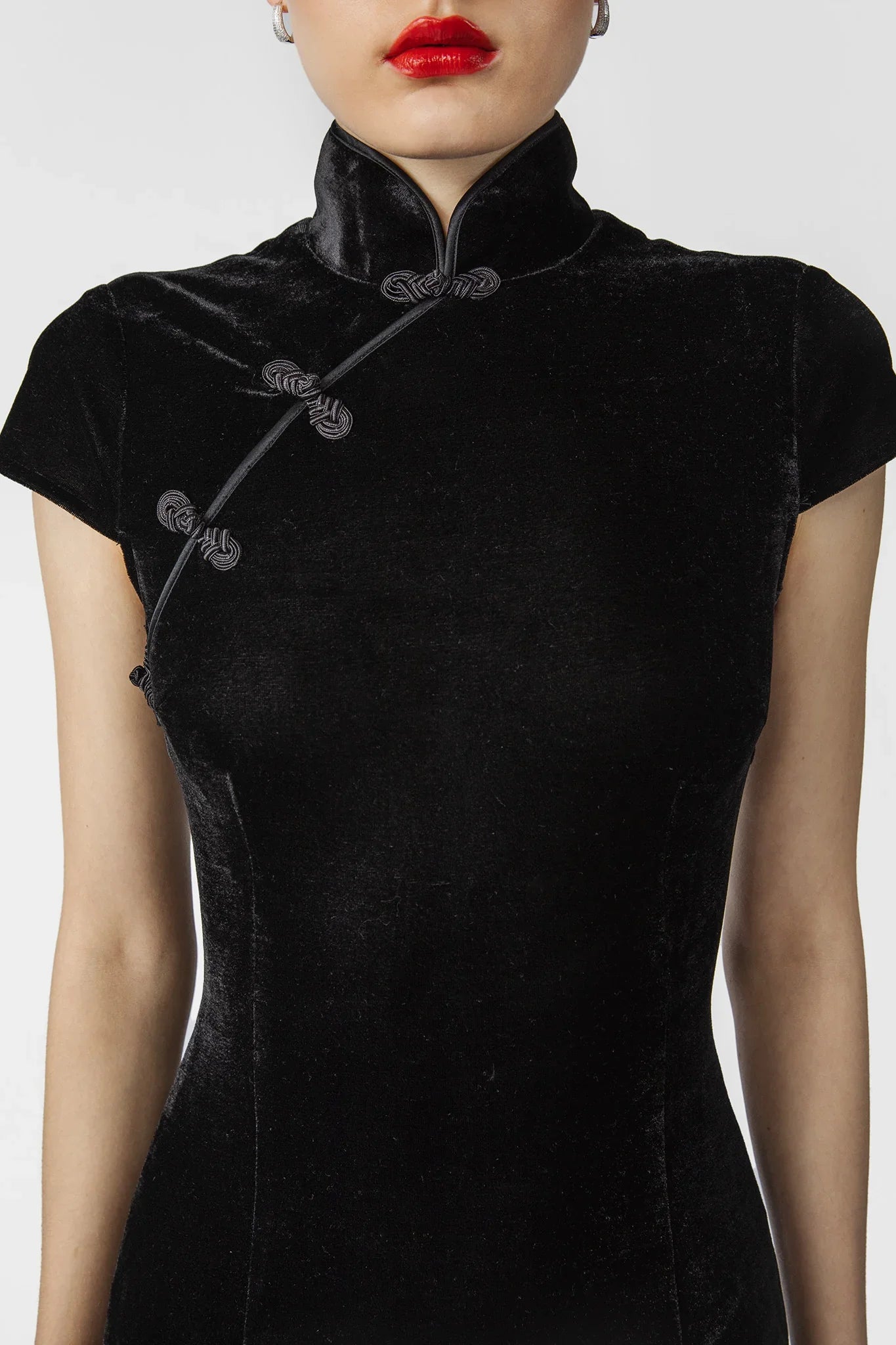 SAU LEE Morgan Velvet Mini Dress - Black / 00