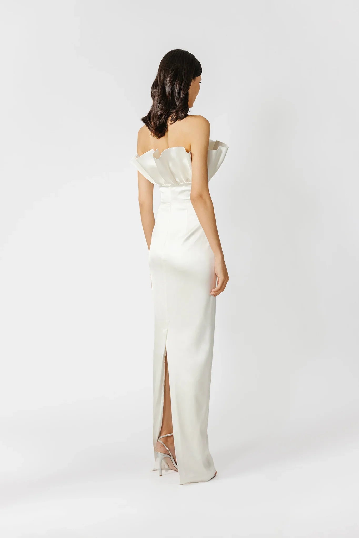 SAU LEE Noah Strapless Satin Gown - Ivory / 00