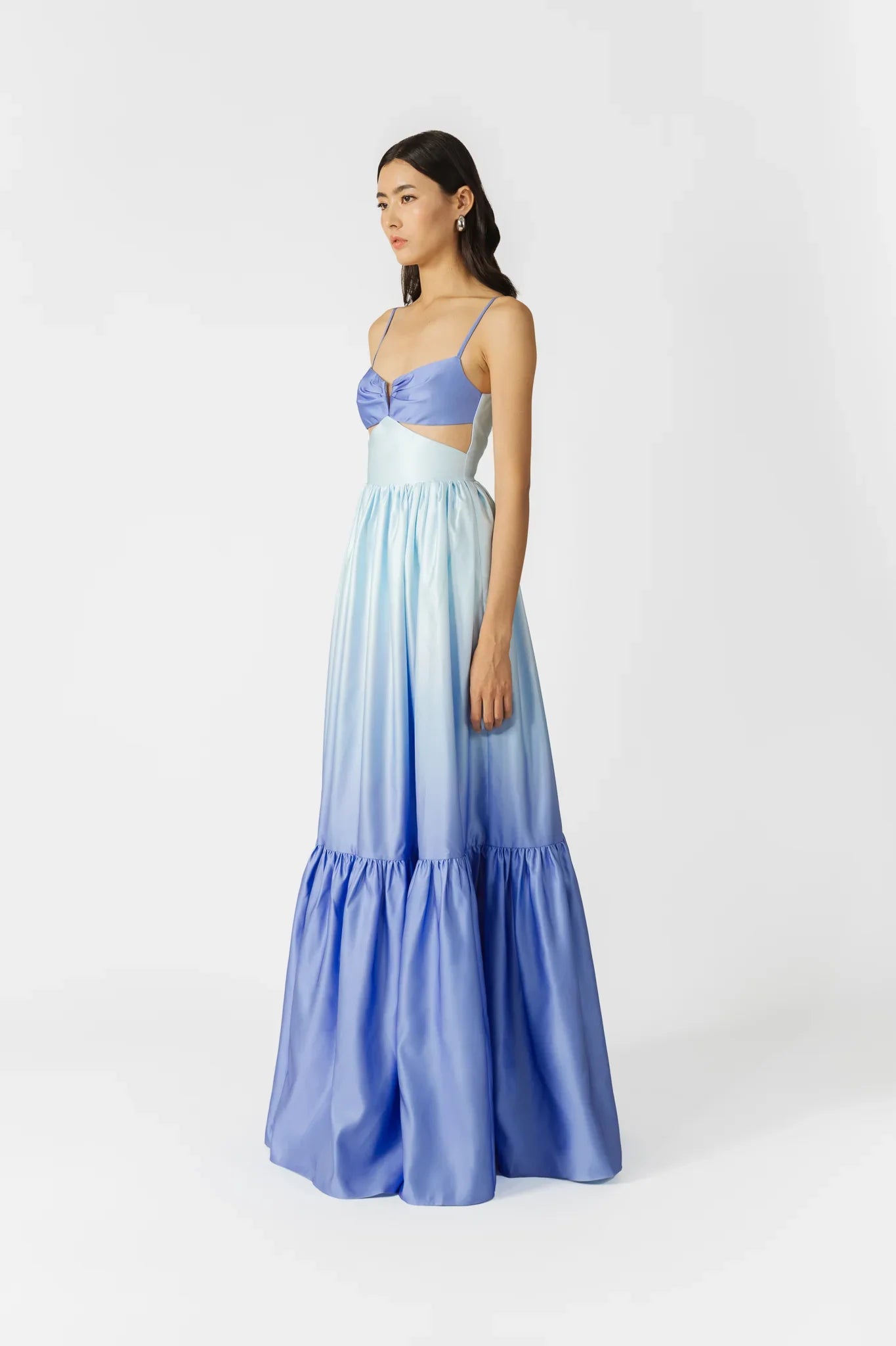 SAU LEE Nova Satin Gown - Blue Ombre / 00