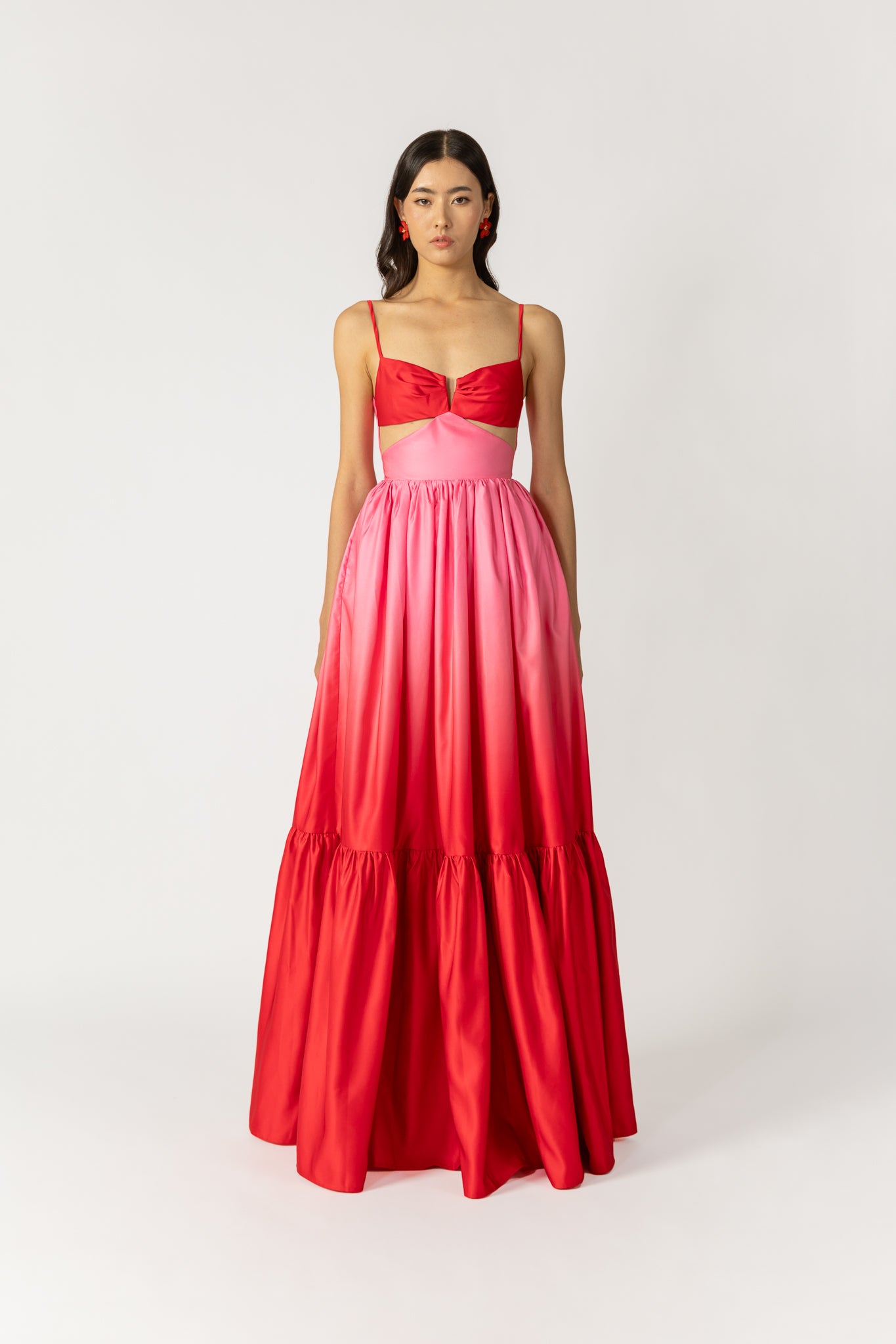 Nova Ombre Satin Cut-out Gown SAU LEE Nova Ombre Satin Cut-out Gown SAU LEE