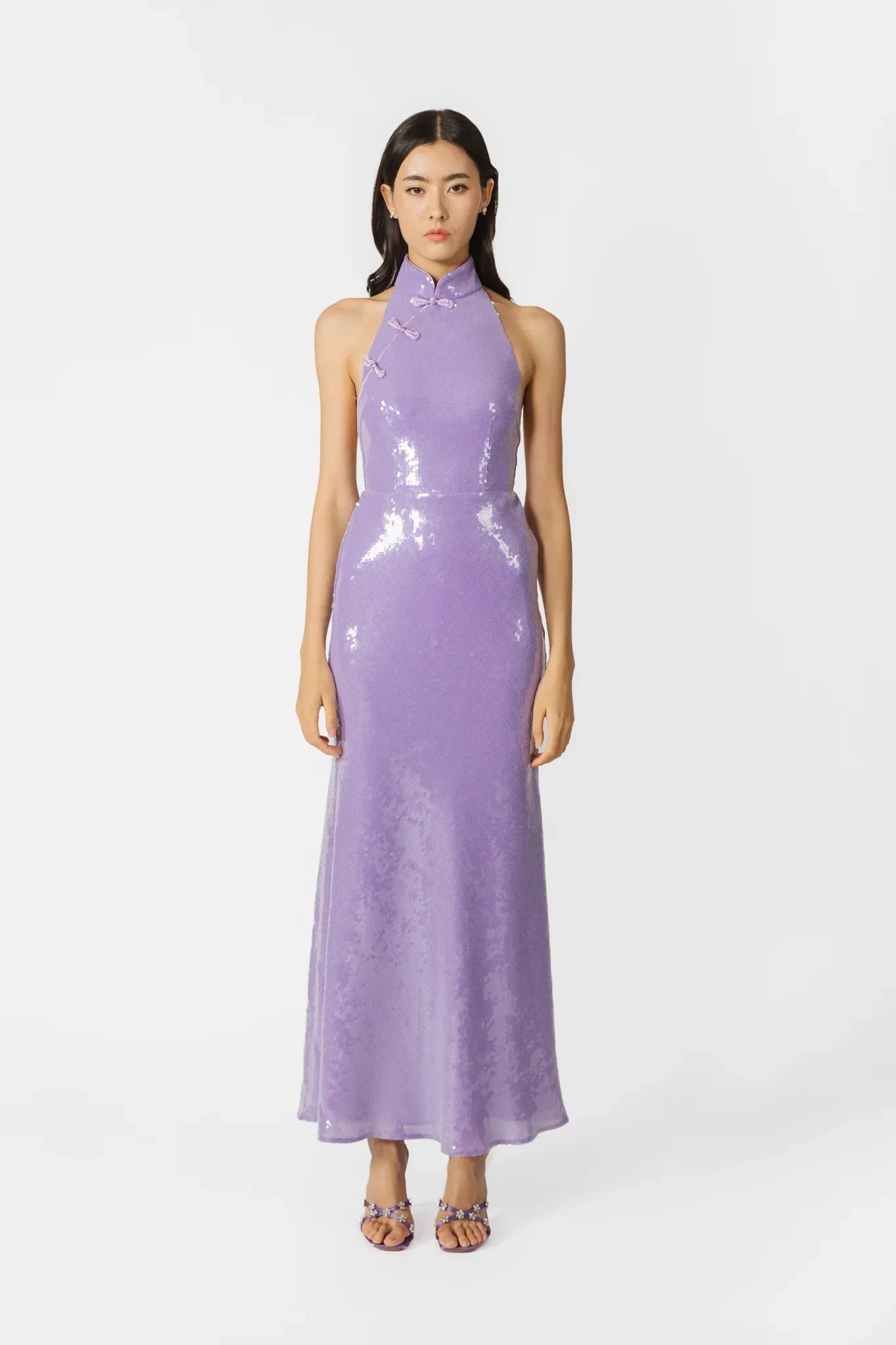 SAU LEE Ophelia Sequined Dress - Lavender / 00