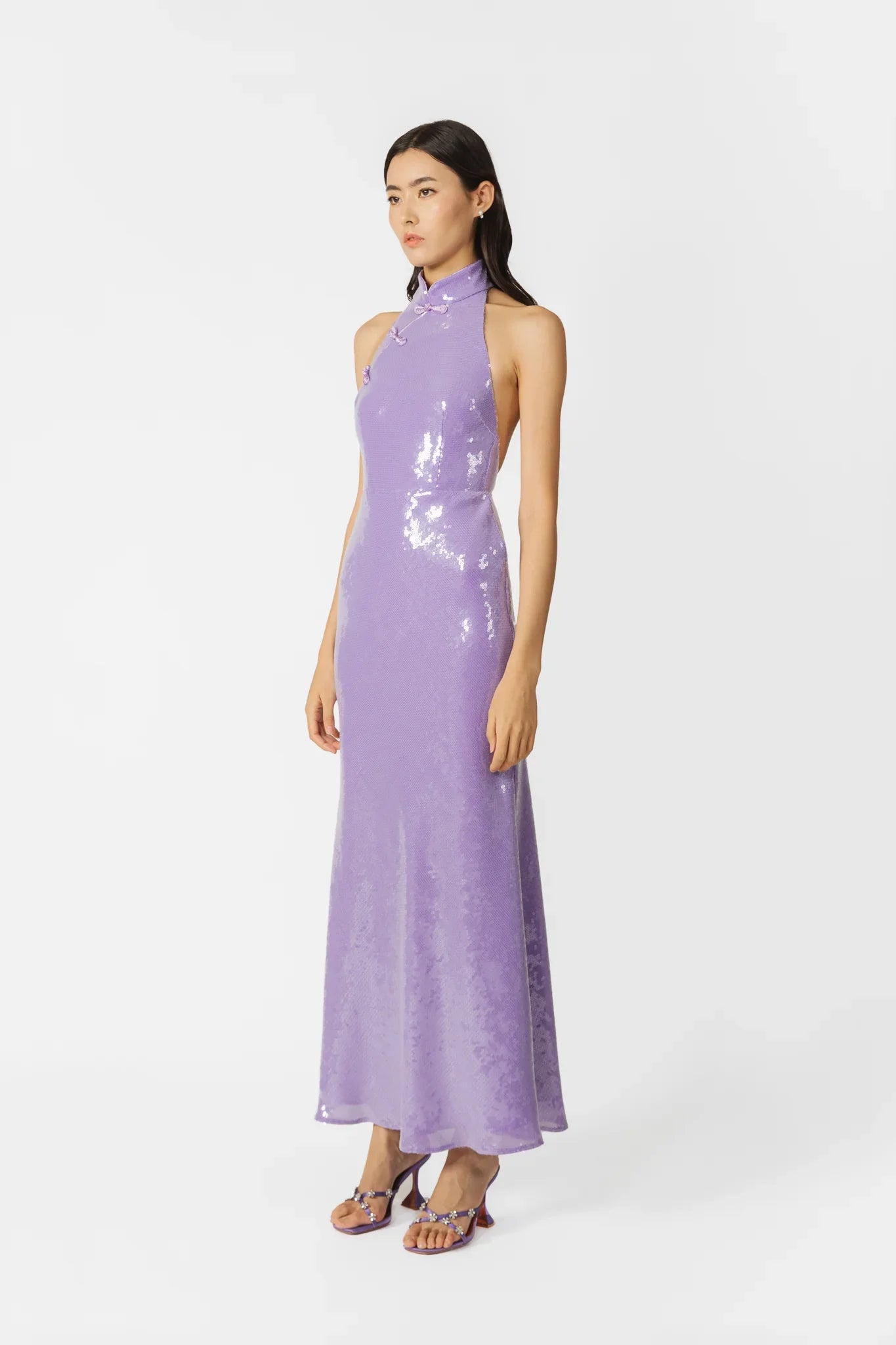 SAU LEE Ophelia Sequined Dress - Lavender / 00