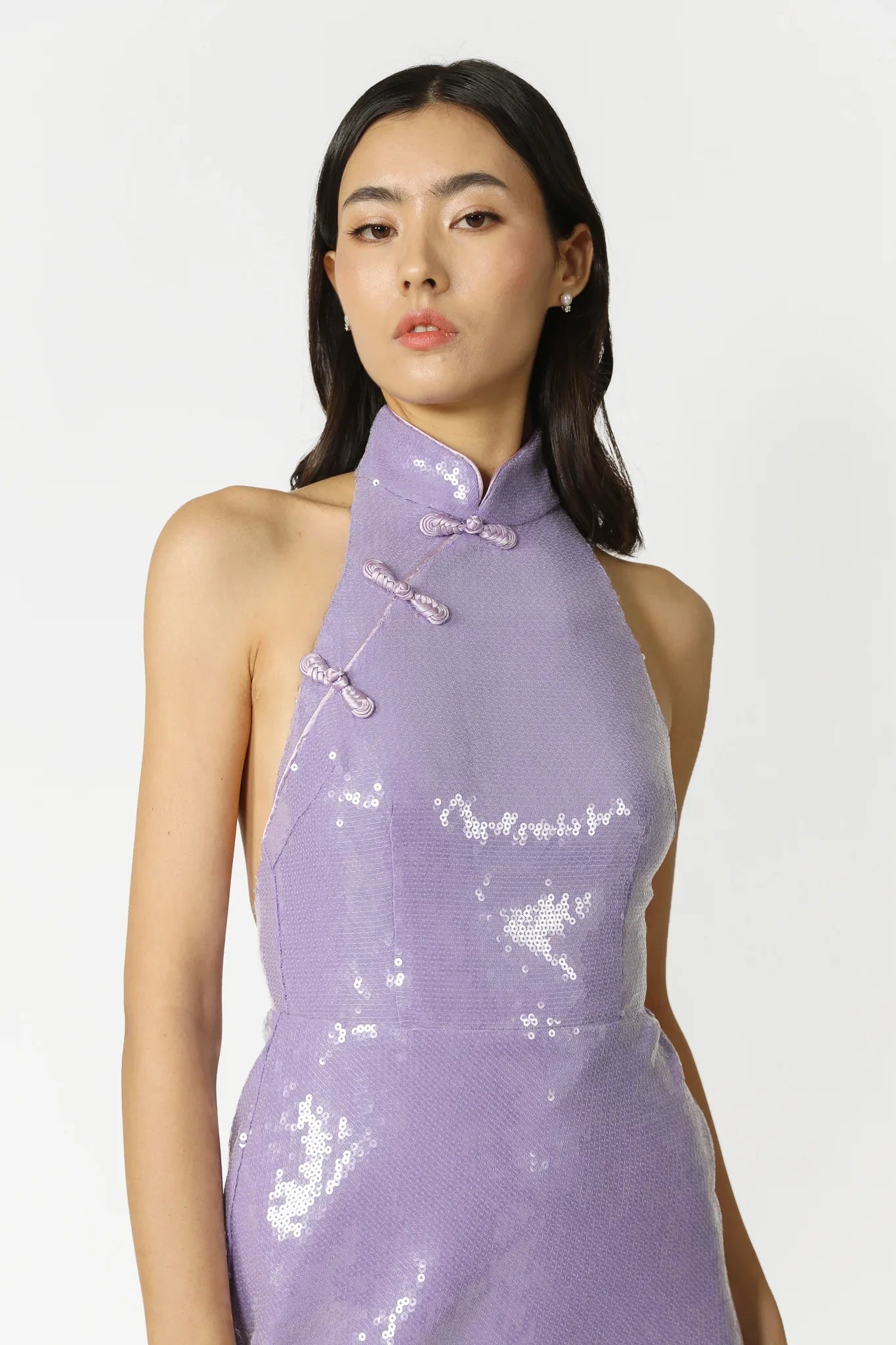 SAU LEE Ophelia Sequined Dress - Lavender / 00