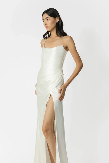 SAU LEE Pasha Satin Gown - Ivory / 00