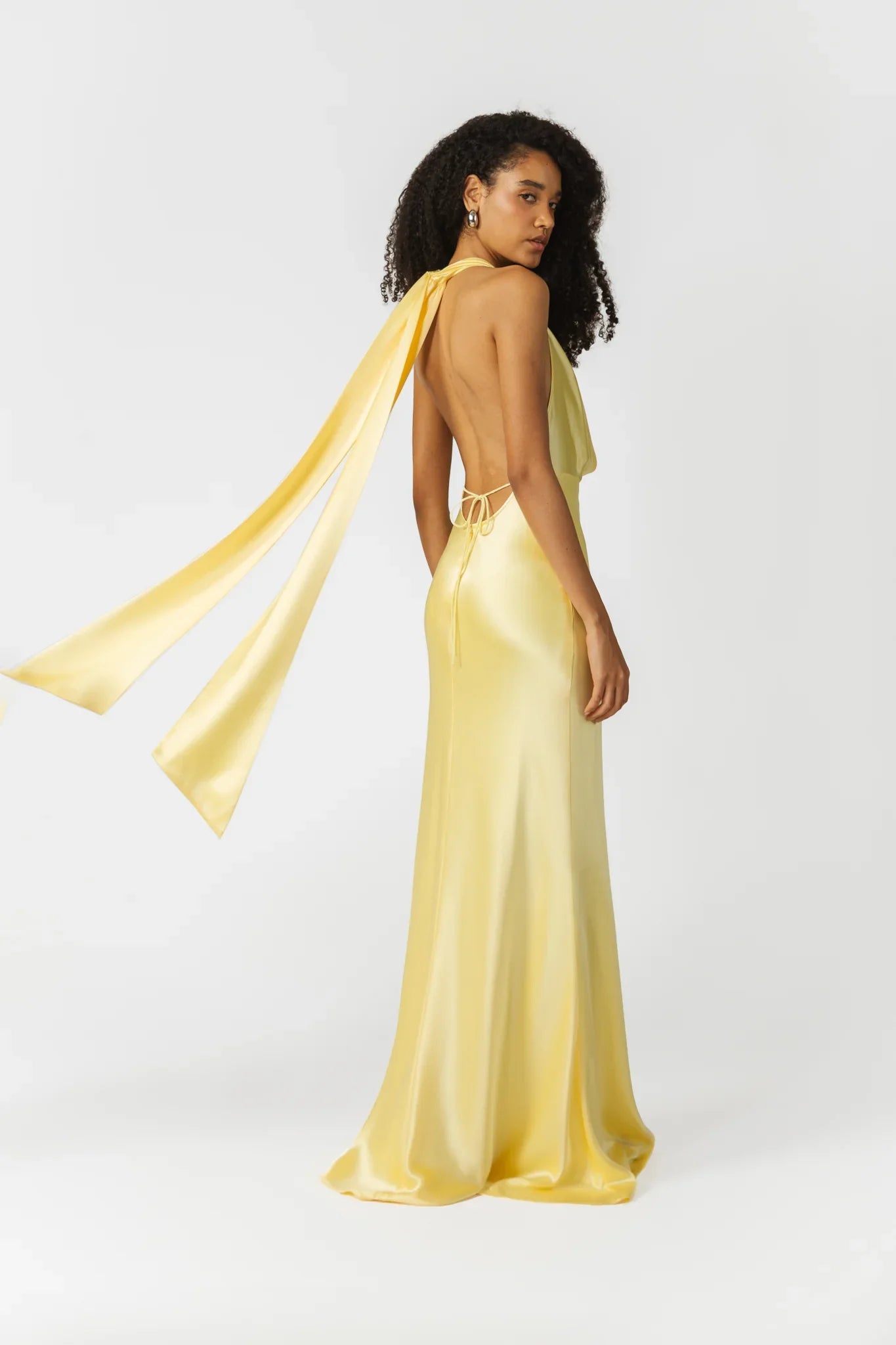 SAU LEE Pearl Satin Gown - Popcorn Yellow / 00