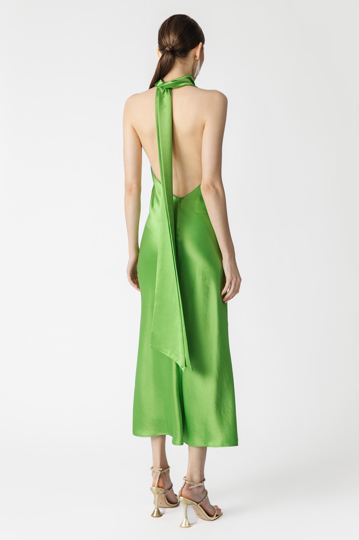Penella Backless Satin Midi Dress