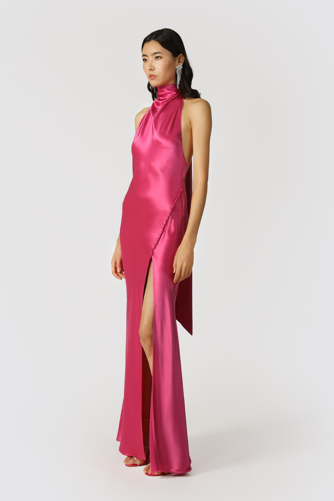 Penelope Backless Satin Gown-SAU LEE