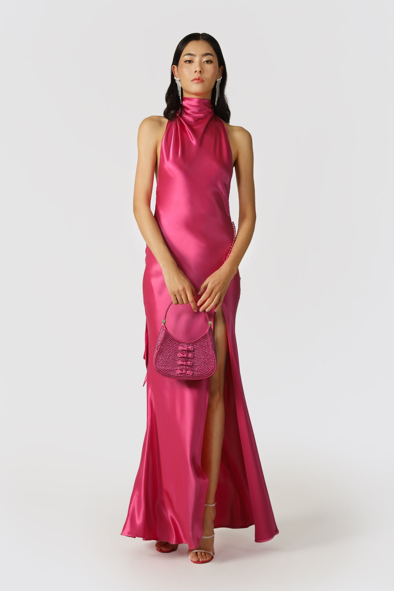 Penelope Backless Satin Gown-SAU LEE