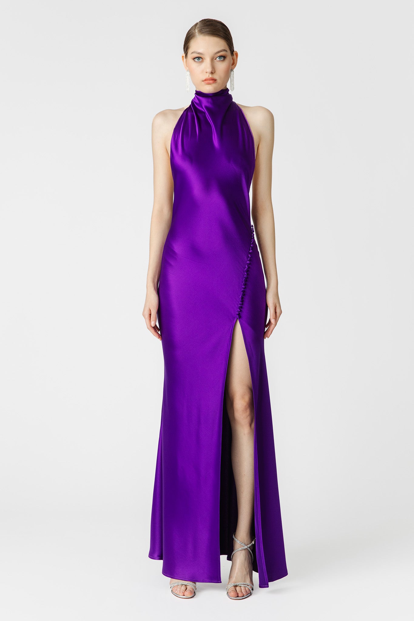 Penelope Backless Satin Gown-SAU LEE