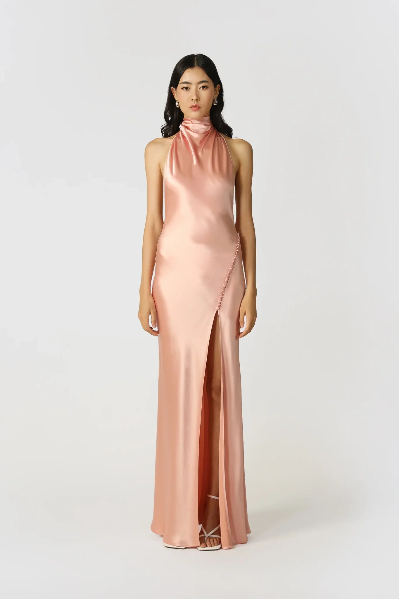 SAU LEE Penelope Backless Satin Gown - Pink Champagne / 00