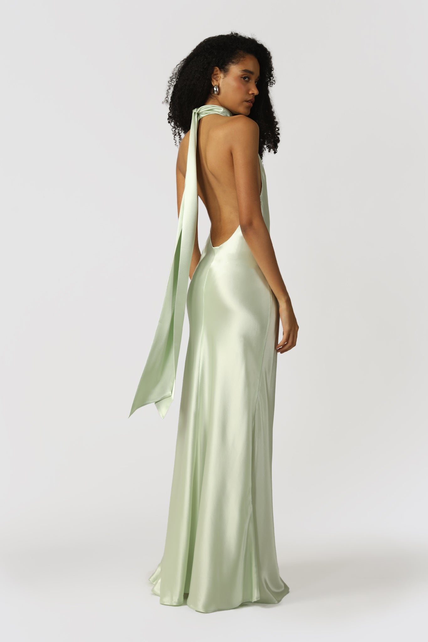 Penelope Backless Satin Gown-SAU LEE