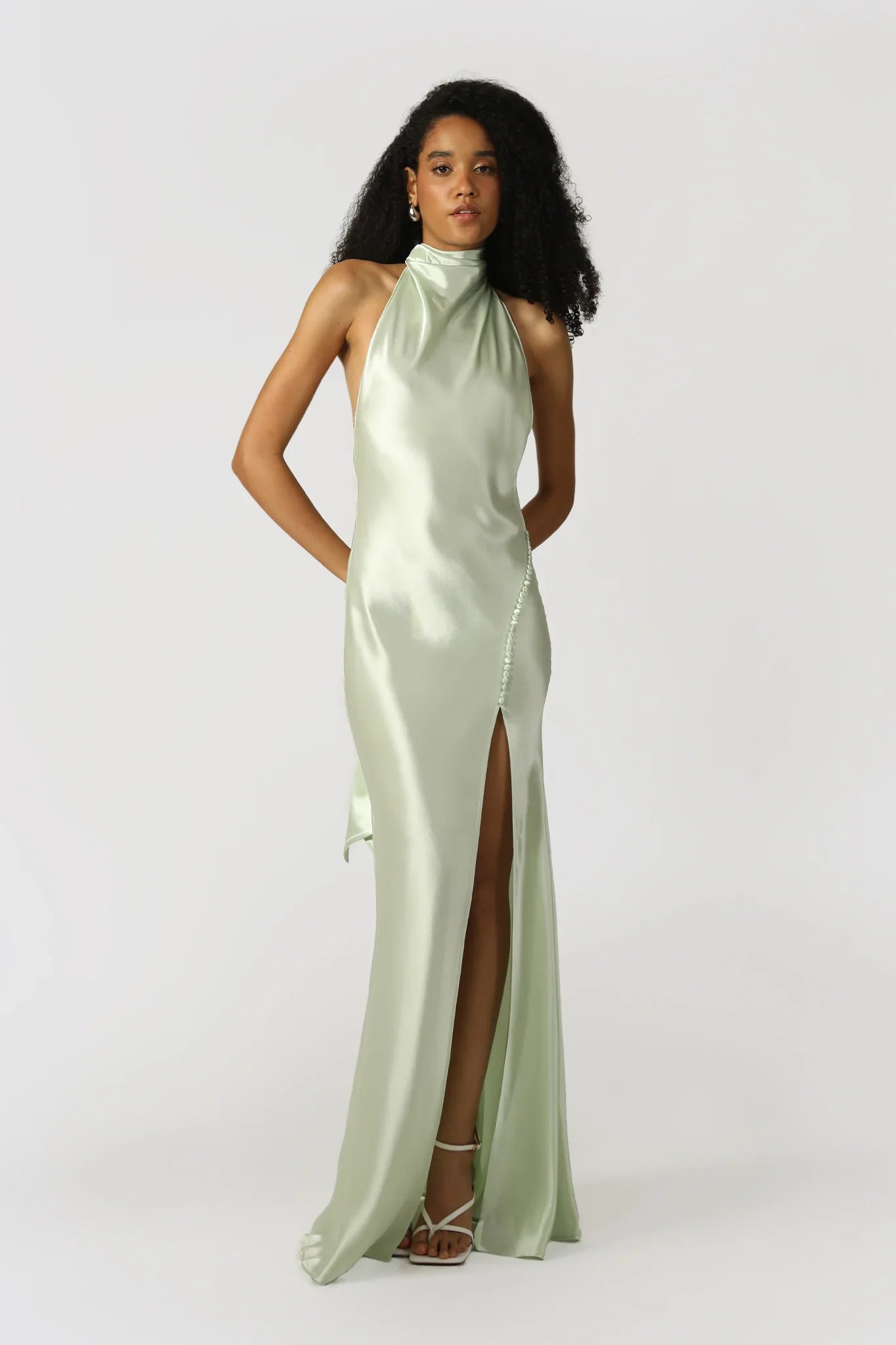 Penelope Backless Satin Gown-SAU LEE