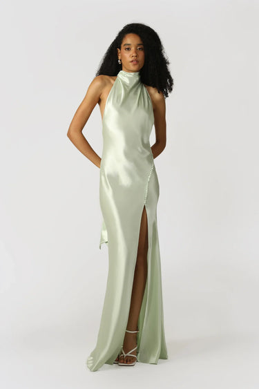 Penelope Backless Satin Gown-SAU LEE