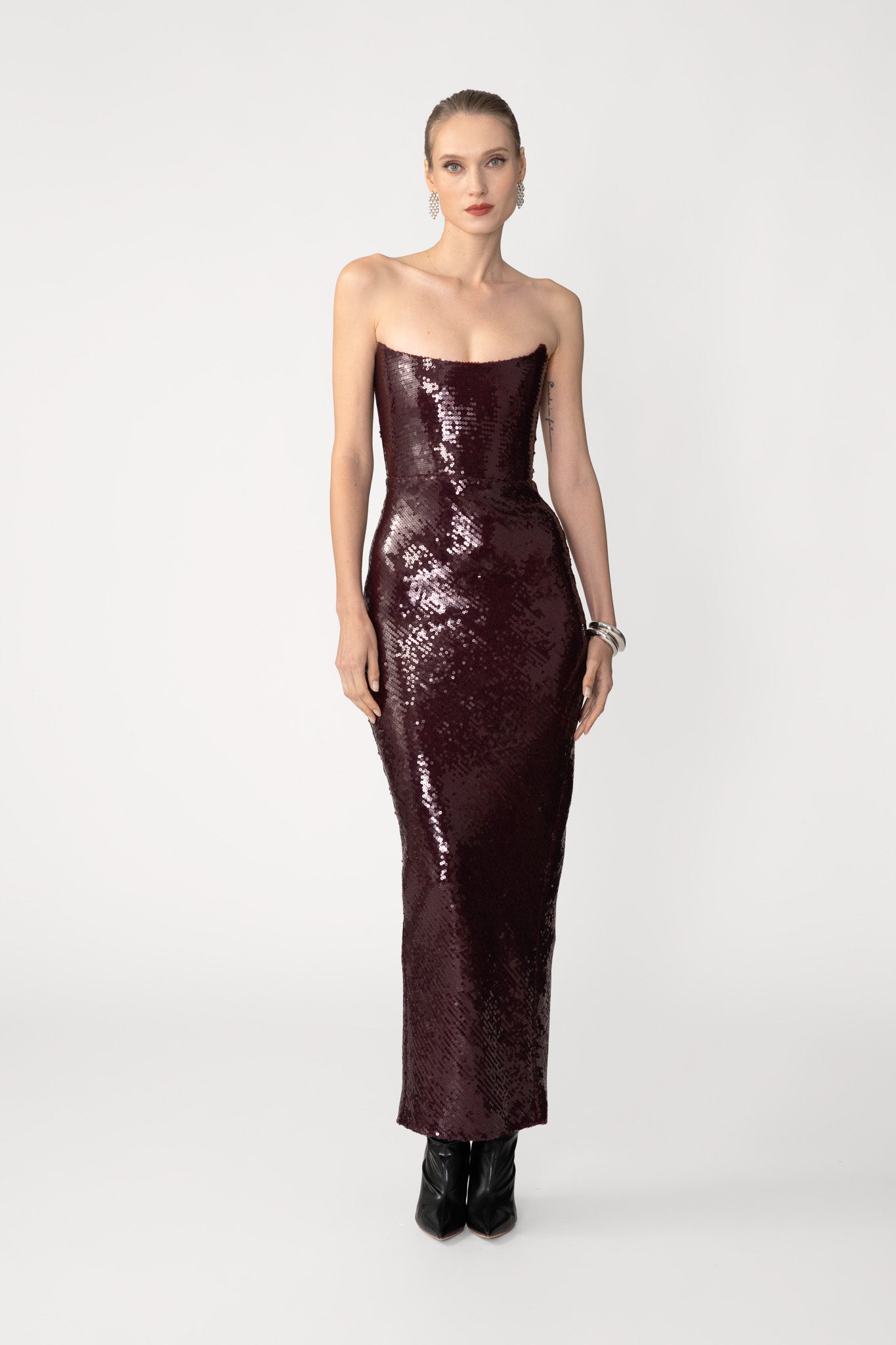 Sau Lee Venus Sequin Gown, Oxblood Sau Lee Venus Sequin Gown, Oxblood