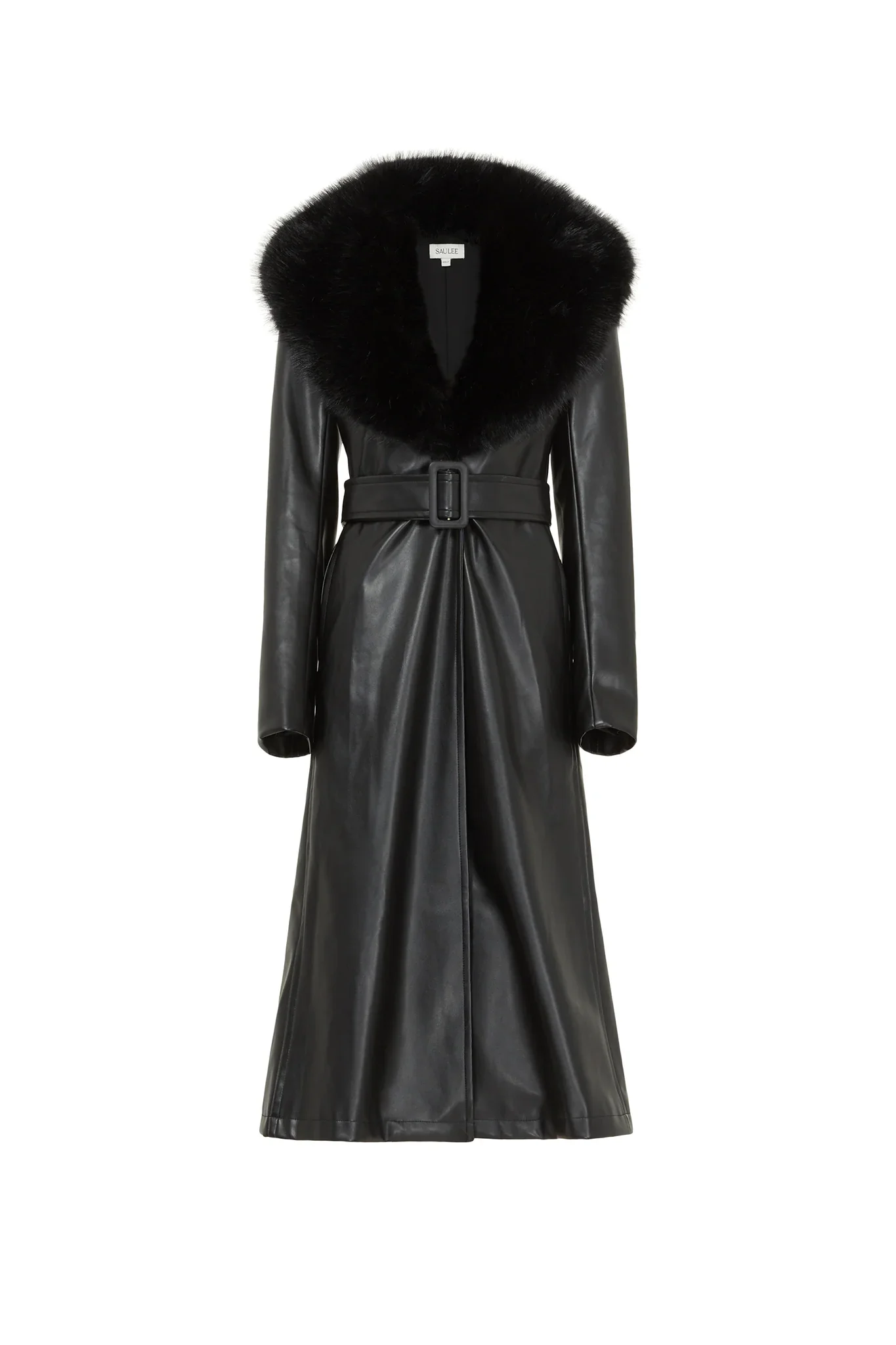 SAU LEE Simone Faux Leather Coat - Black / 00
