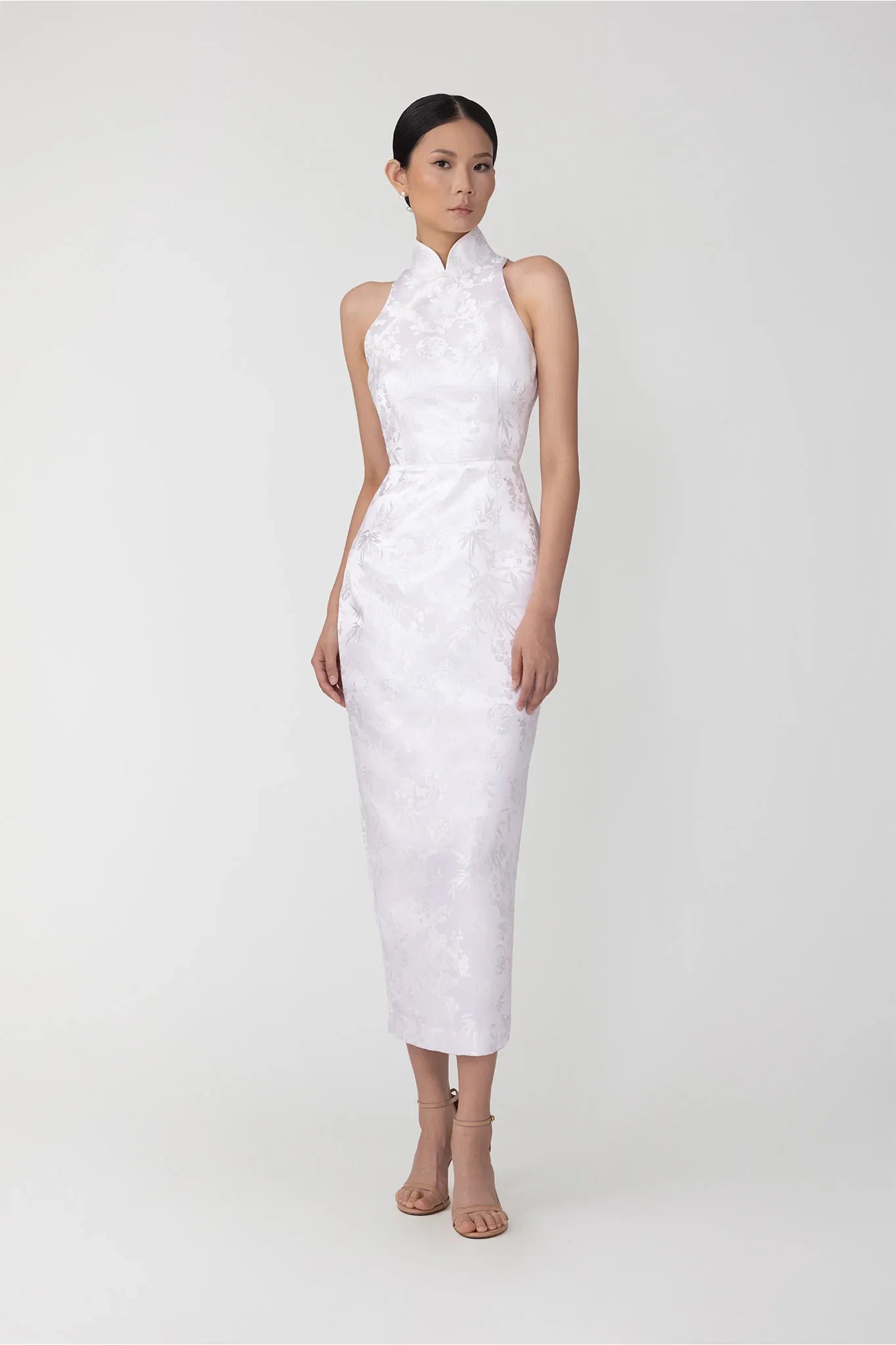 SAU LEE Jill Chinese Jacquard Pencil Dress - Ivory / 00