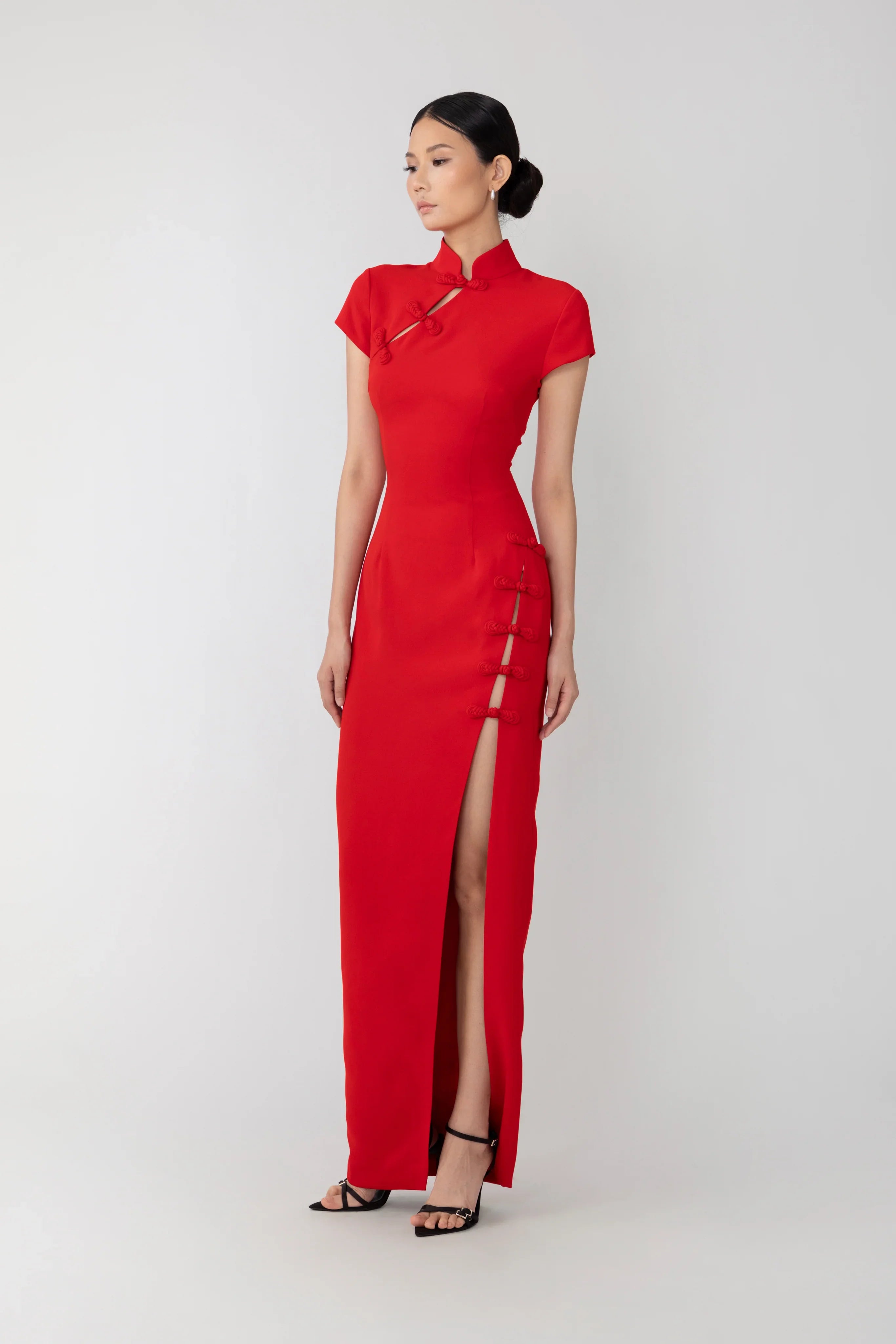 SAU LEE Isabella Maxi Dress - Red / 00