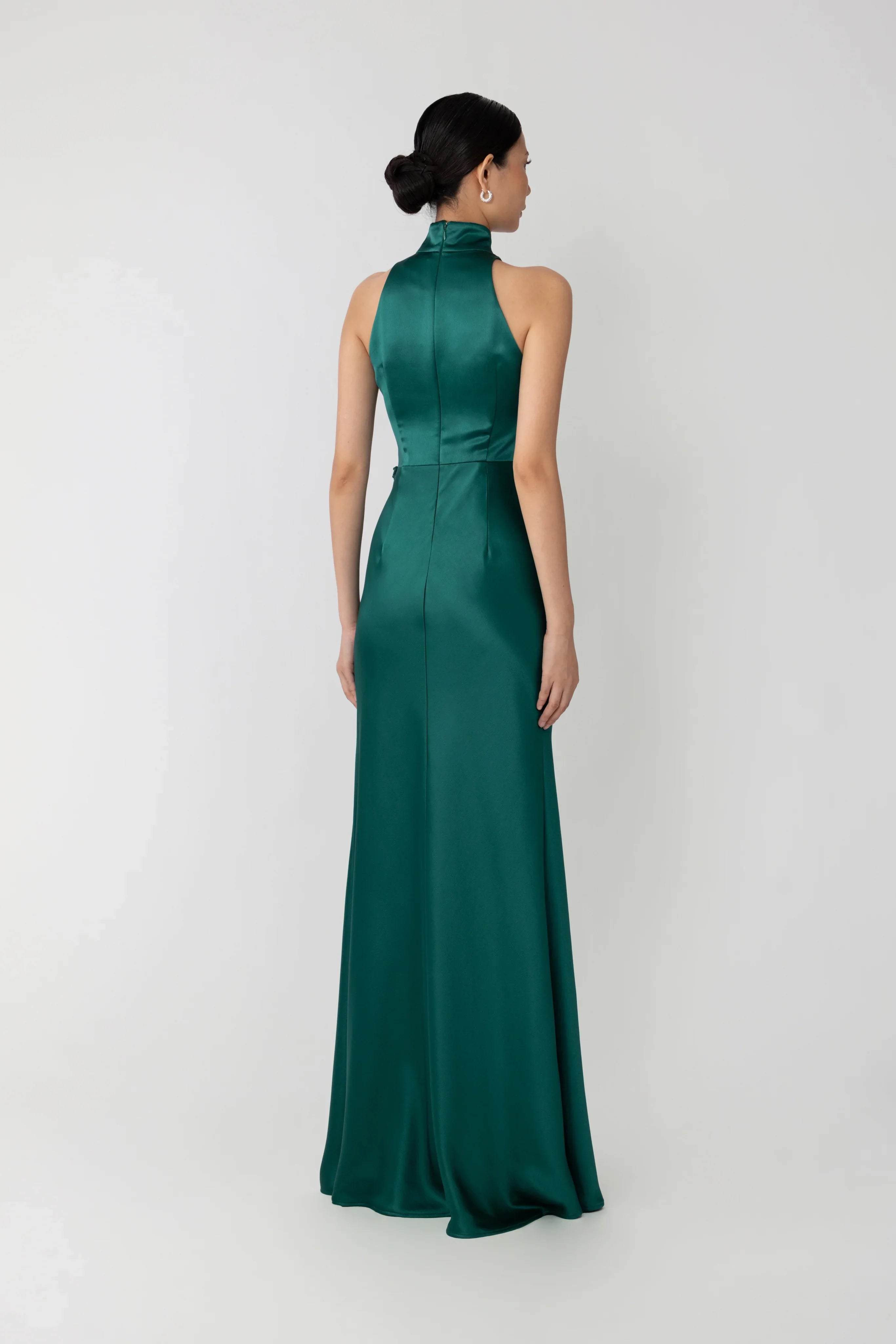 SAU LEE Phoebe Satin Gown - Emerald / 00