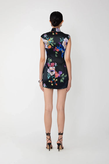 SAU LEE Devon Mini Dress - Black Multi / 00
