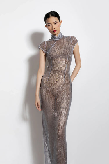 SAU LEE Ann Maxi Dress - Silver / 00