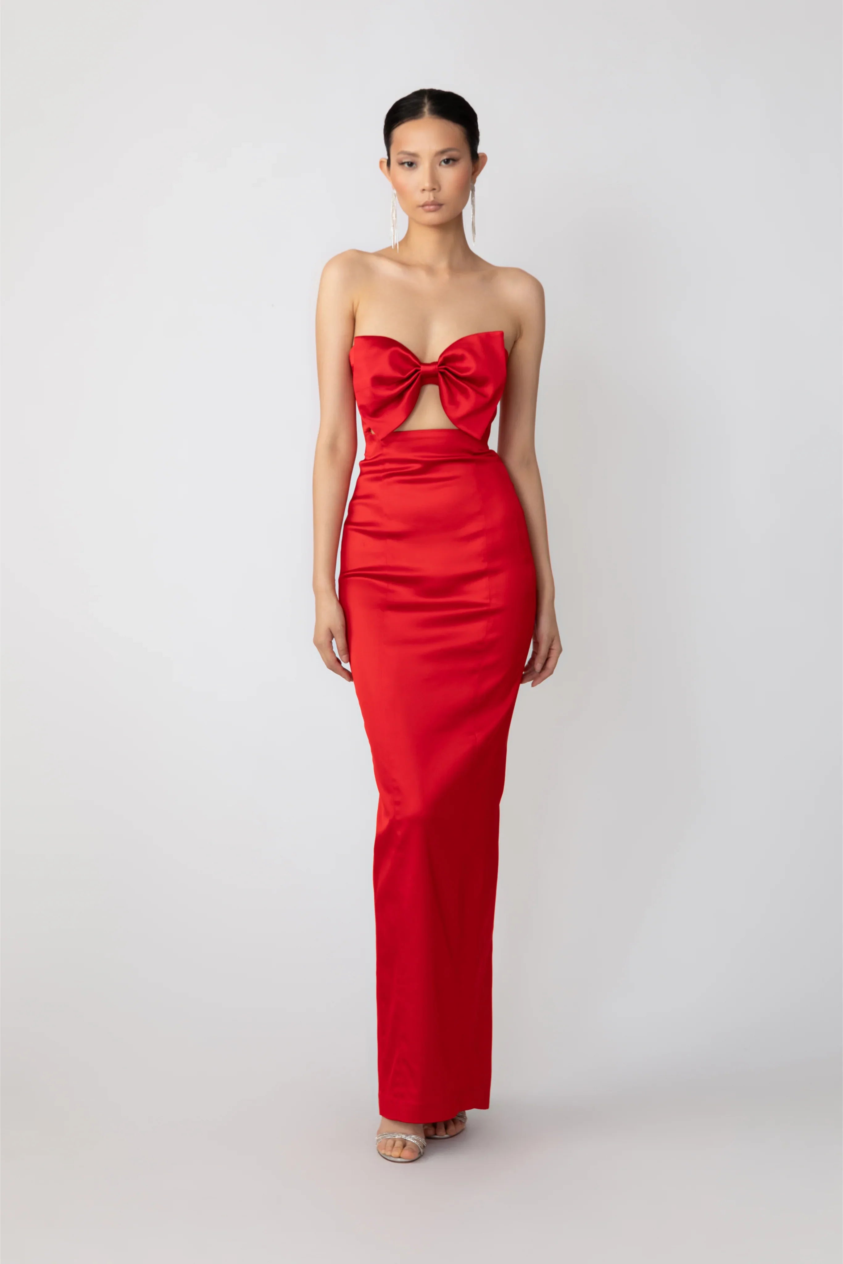 SAU LEE Esther Strapless Gown - Red / 0
