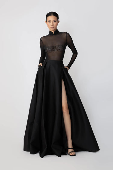 SAU LEE Kara Mesh Bodysuit - Black / 00