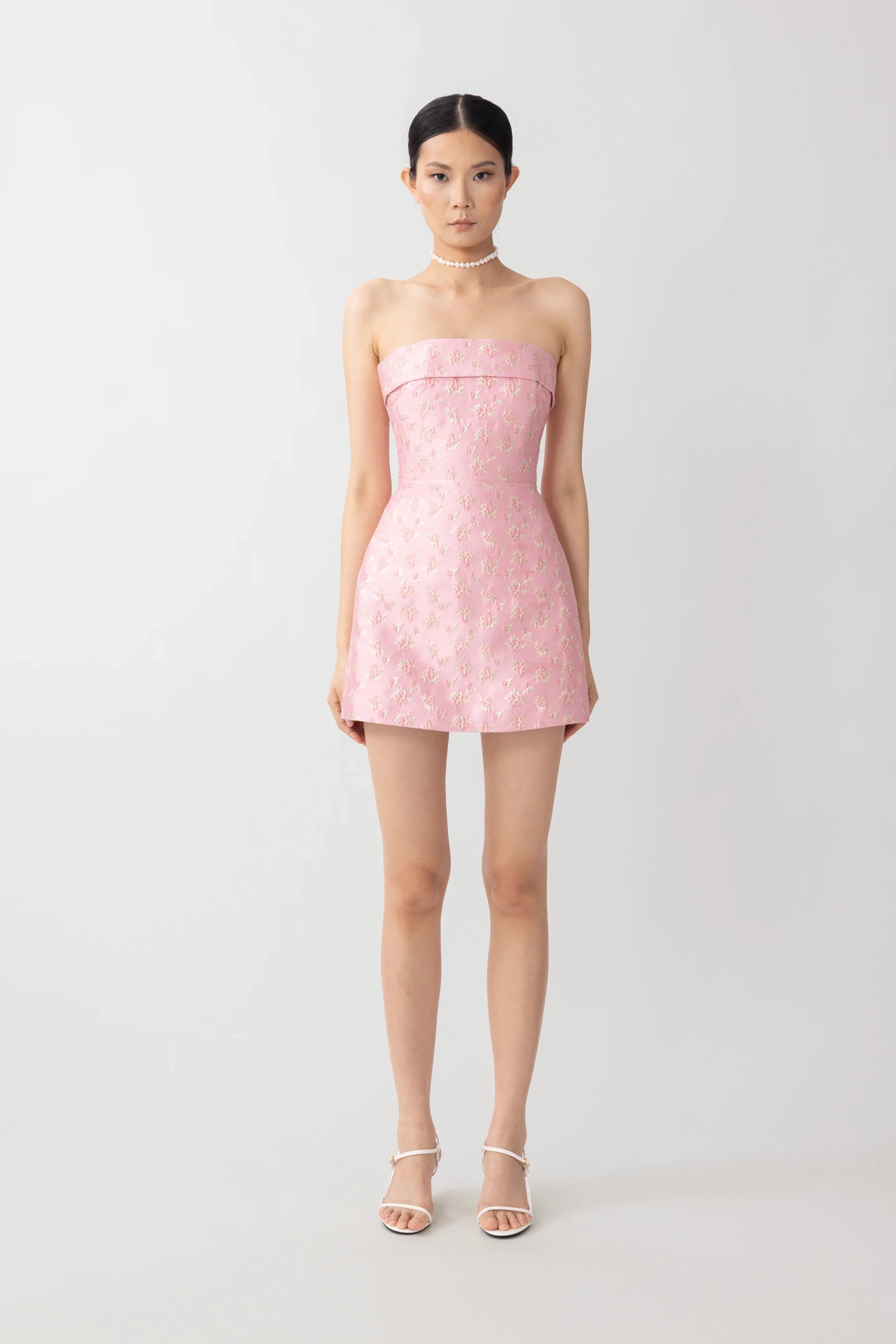 SAU LEE Jodie Jacquard Mini Dress, Dynasty Pink / 12 SAU LEE Jodie Jacquard Mini Dress, Dynasty Pink / 12