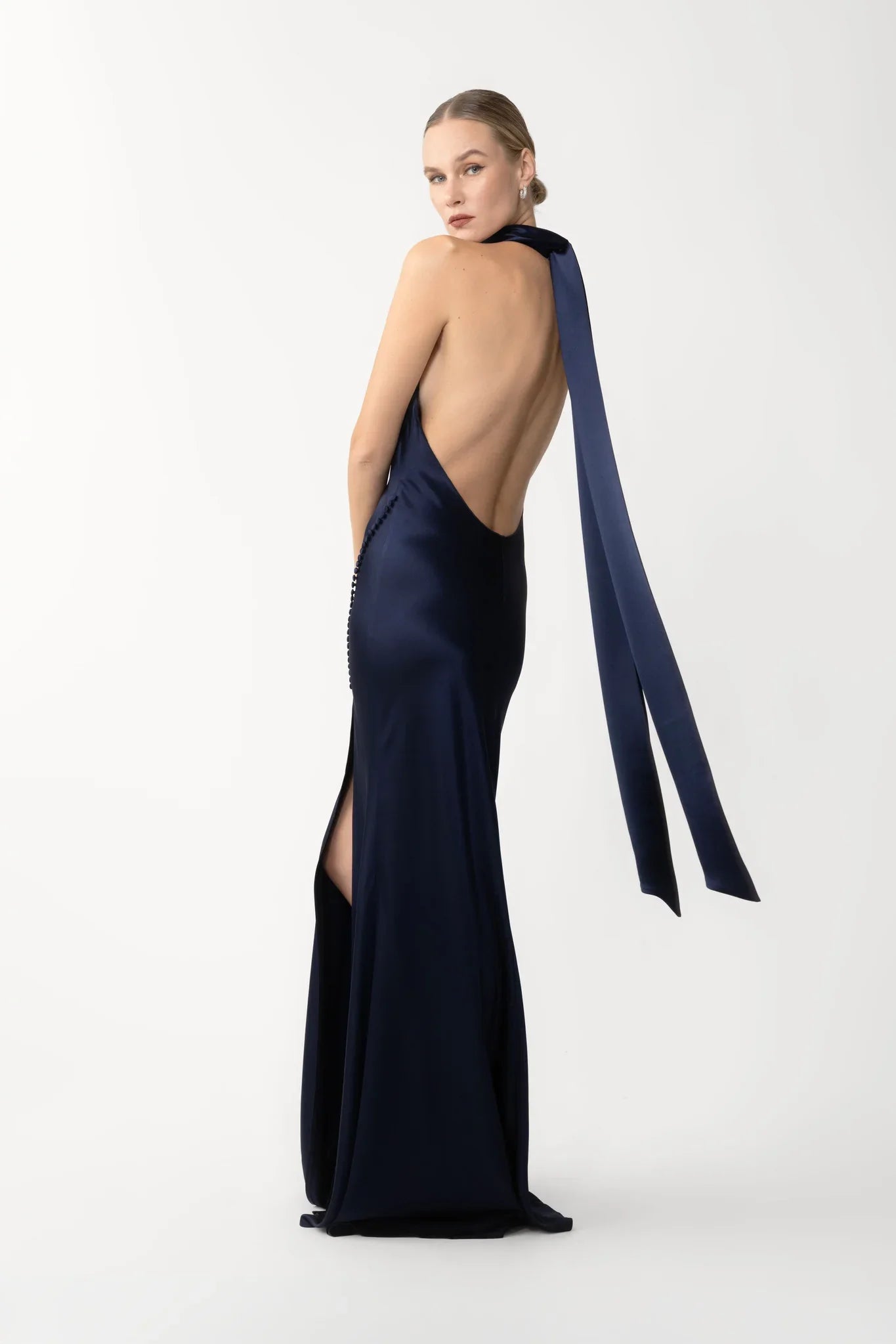 Penelope Backless Satin Gown
