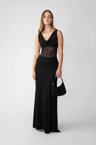 SAU LEE Kelsey Mesh Dress - Black / 00