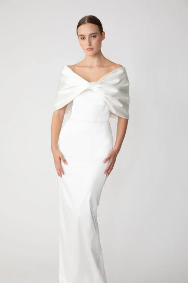 SAU LEE Paloma Satin Gown - Ivory / 00