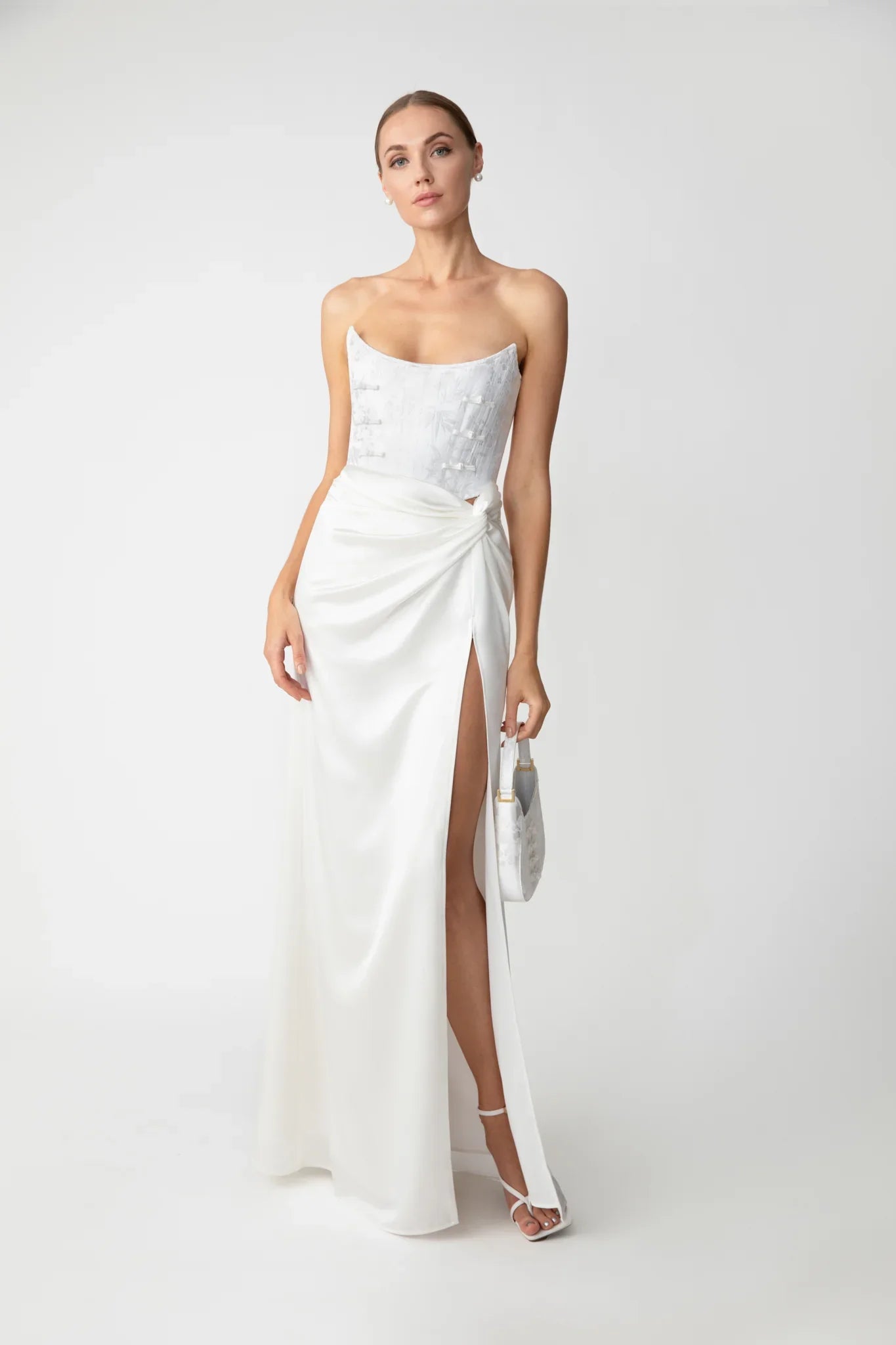 SAU LEE Julia Jacquard Gown - White / 00